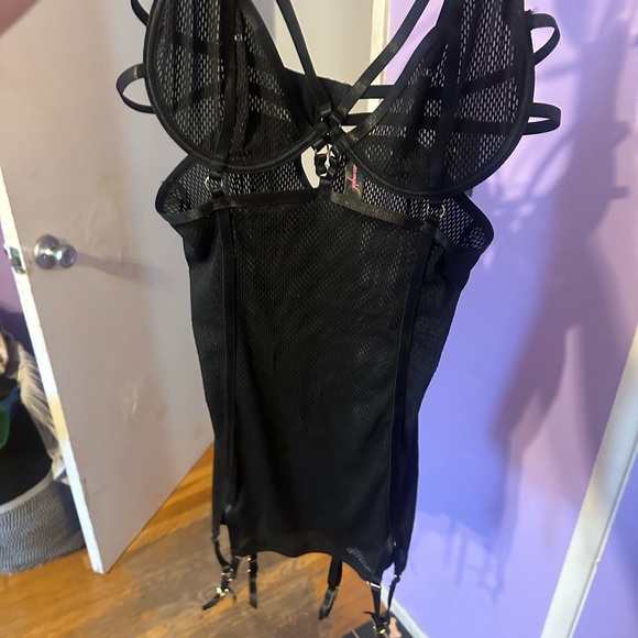 Dreamgirl Black Strappy Mesh Bodysuit - Picture 2 of 14